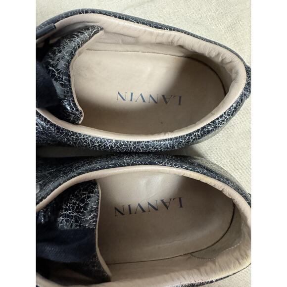 Lanvin Shoes Mens Size 10 Black Cracked Leather Low Top Lace Up Made Portugal main image 13